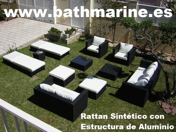 Muebles de jardín terraza en rattan sintetico ratan natural teka teca fibra artificial mimbre calidad lujo mobiliario exterior conjuntos baratos sofas sets mesas sillas tumbonas hamacas etc..
